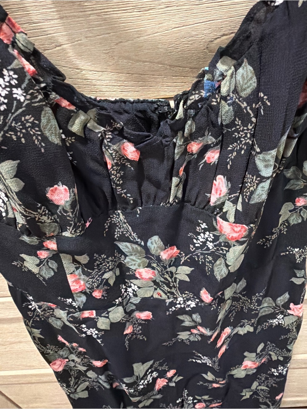 Reformation Black Pink Floral Midi Slip Dress Size 4 - Picture 2 of 4